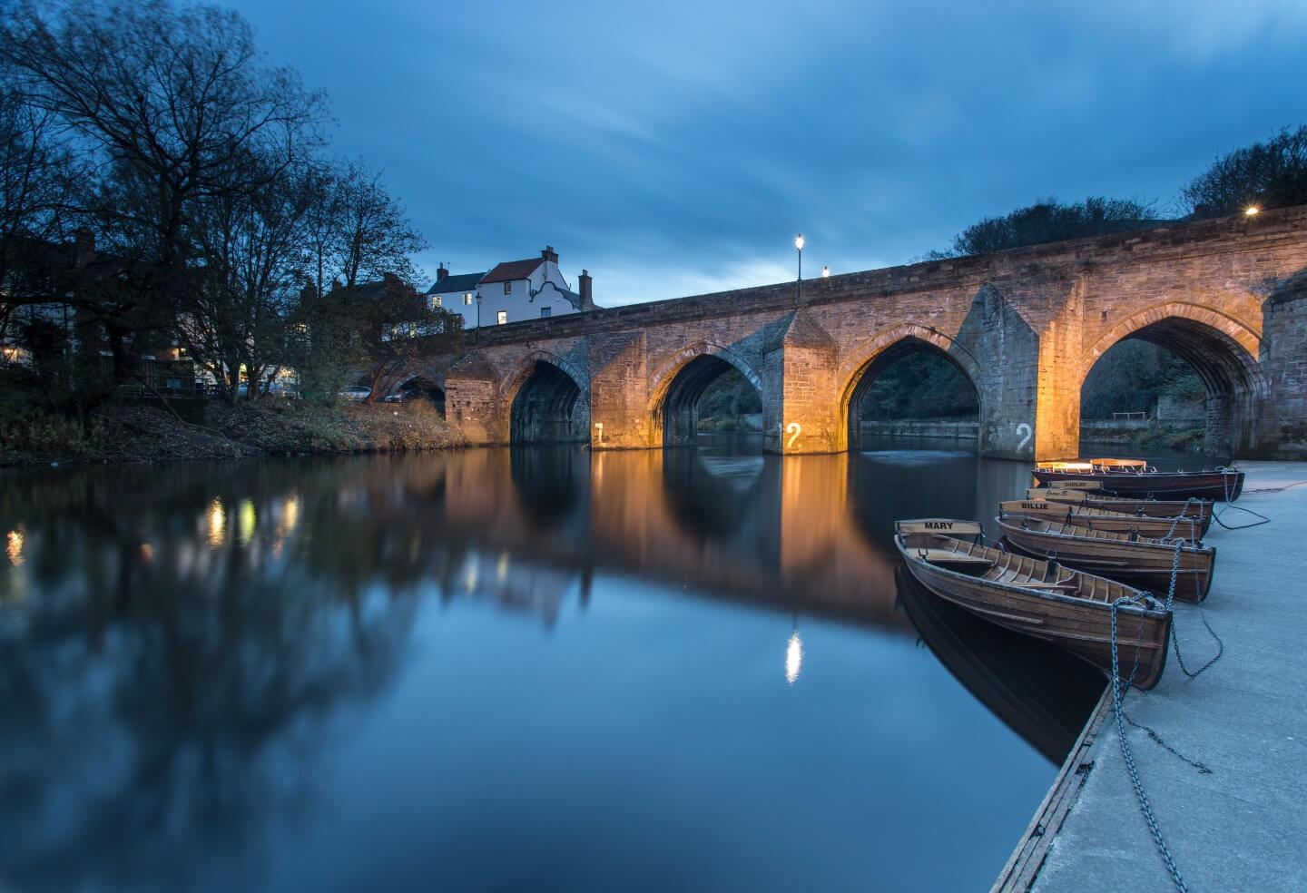 Student Accommodation in Elvet, Durham - The Old Elvet Bridge in the evening