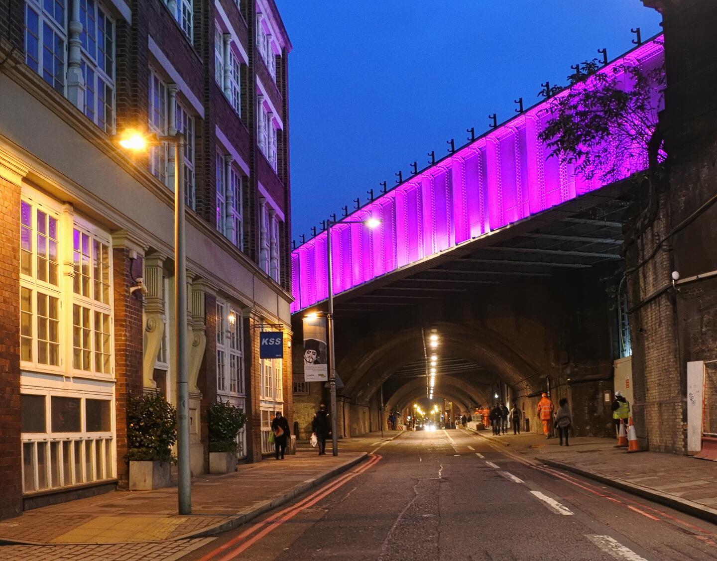 Student Accommodation in Bermondsey, London - street leading towards London Bridge station at night
