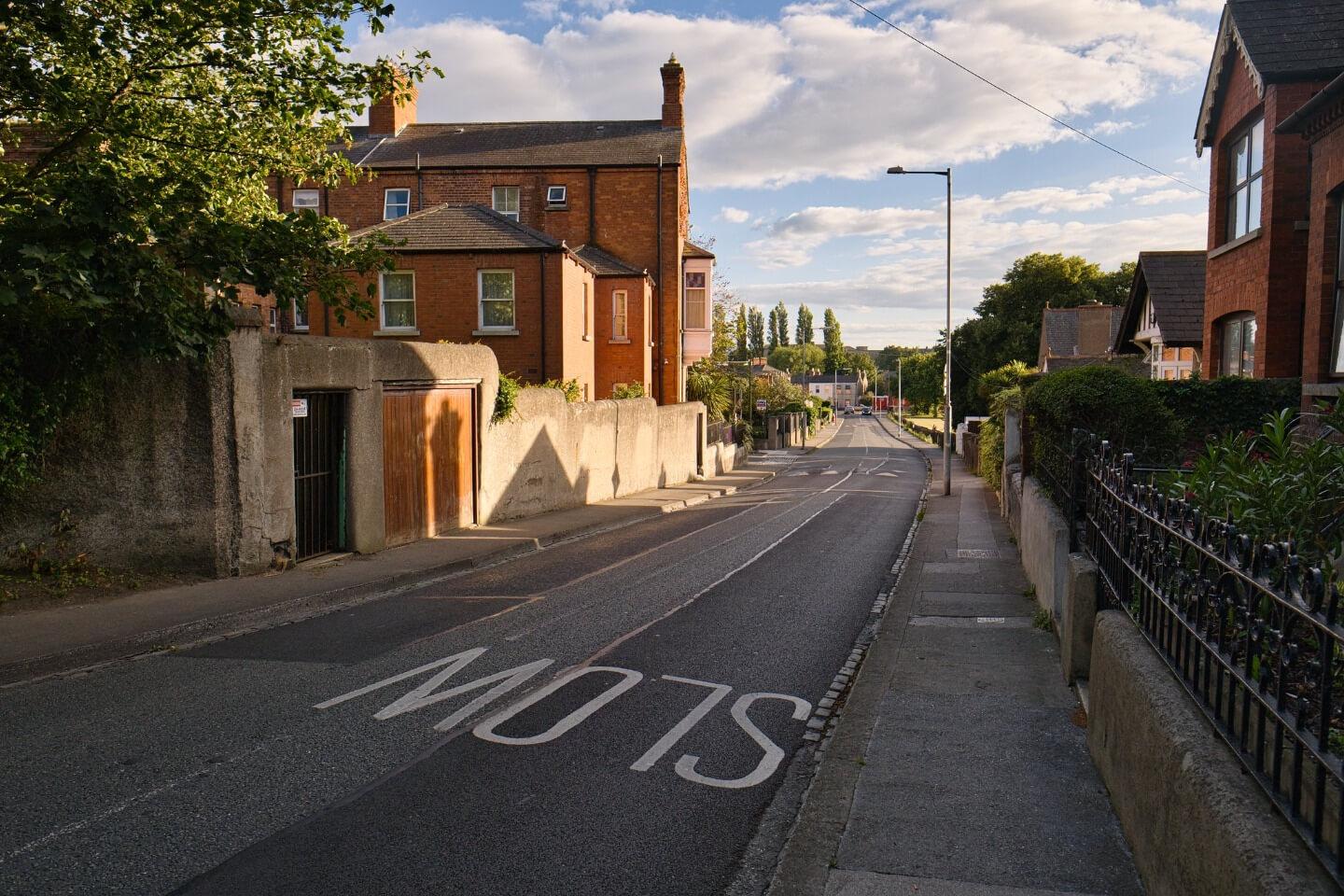 Student Accommodation in Drumcondra, Dublin - looking south on Grace Park Road on a summer evening