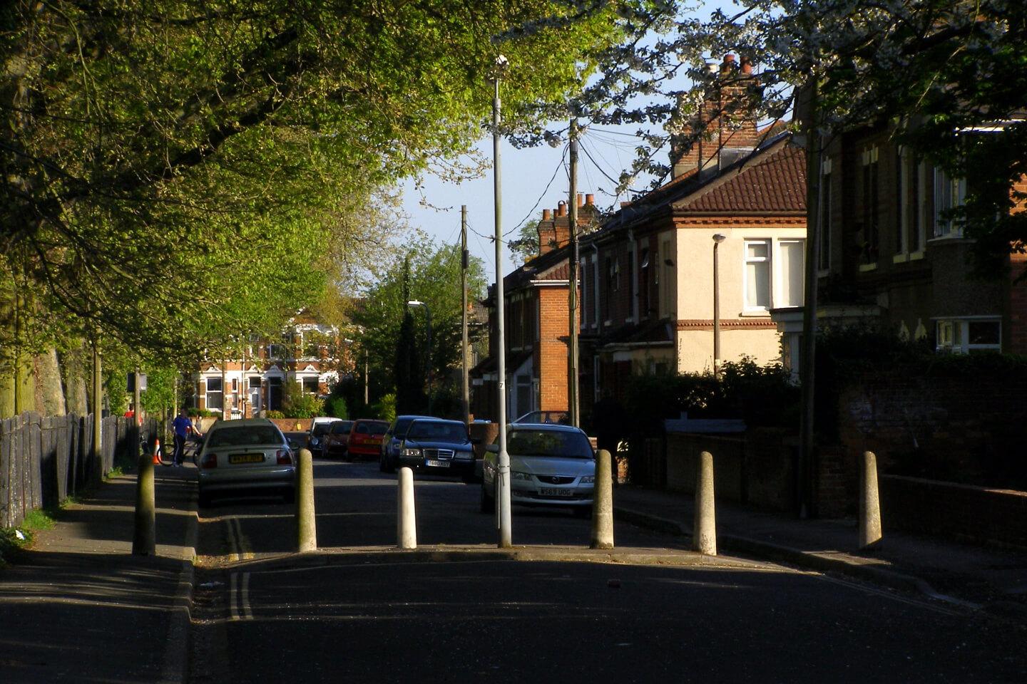 Student Accommodation in Shirley, Southampton - bollards on Wordsworth Road