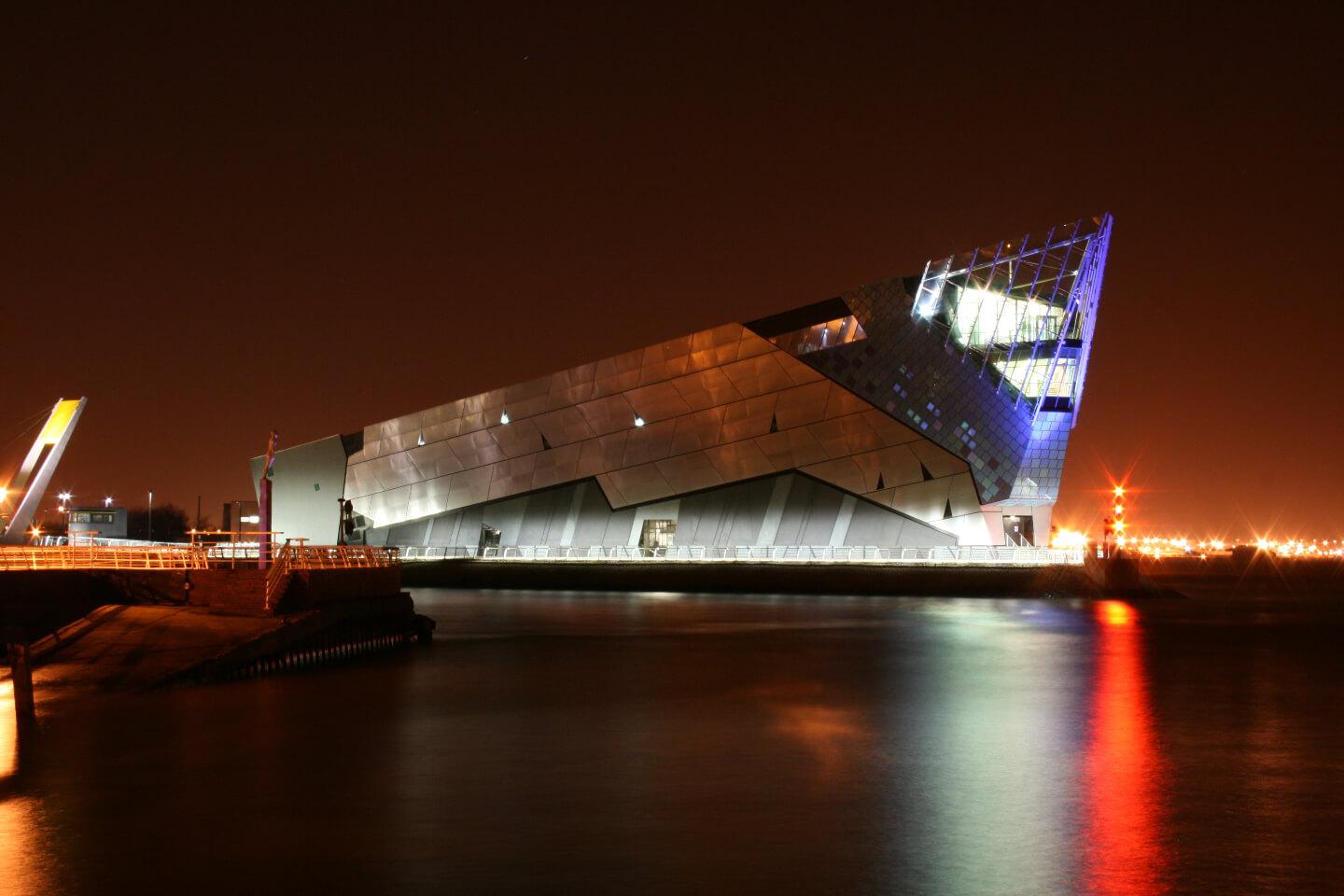 Student Accommodation in Hull City Centre, Hull - The Deep Aquarium at night