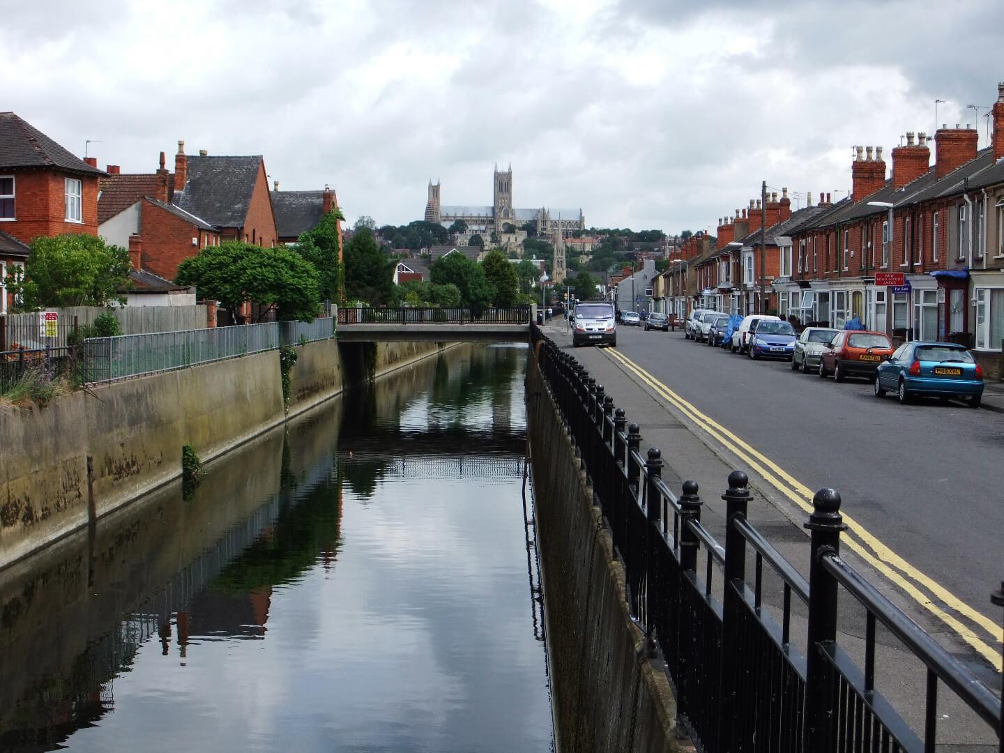 Student Accommodation in Sincil Bank, Lincoln - Sincil Drain from Scorer Street Bridge